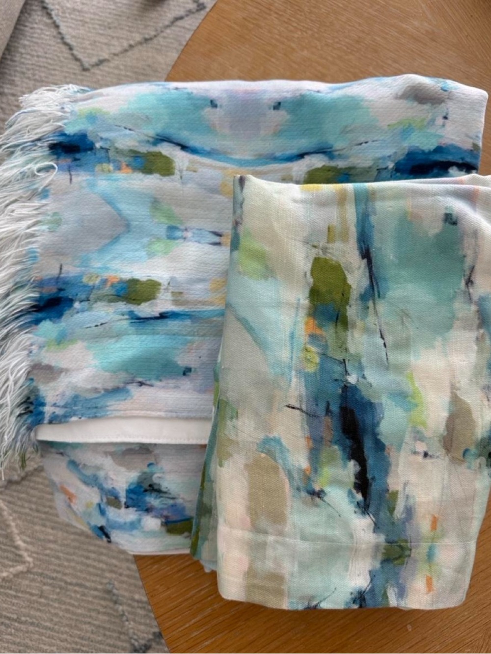 Laura Park Winter Green throw and pillow shams